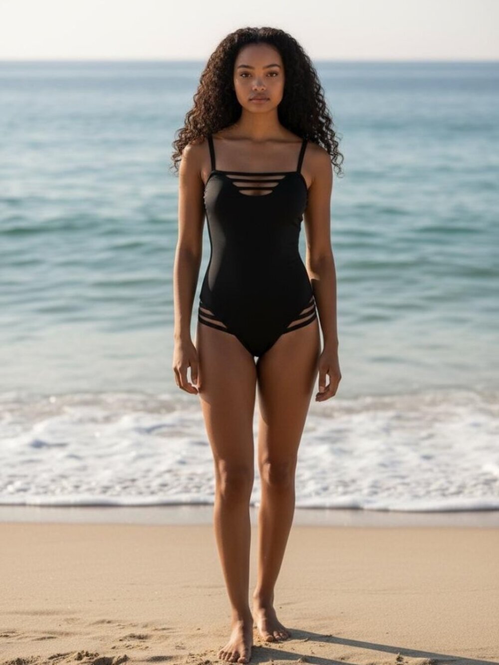 Pain de Sucre EDGY Black One Piece Swimsuit | S | NWT